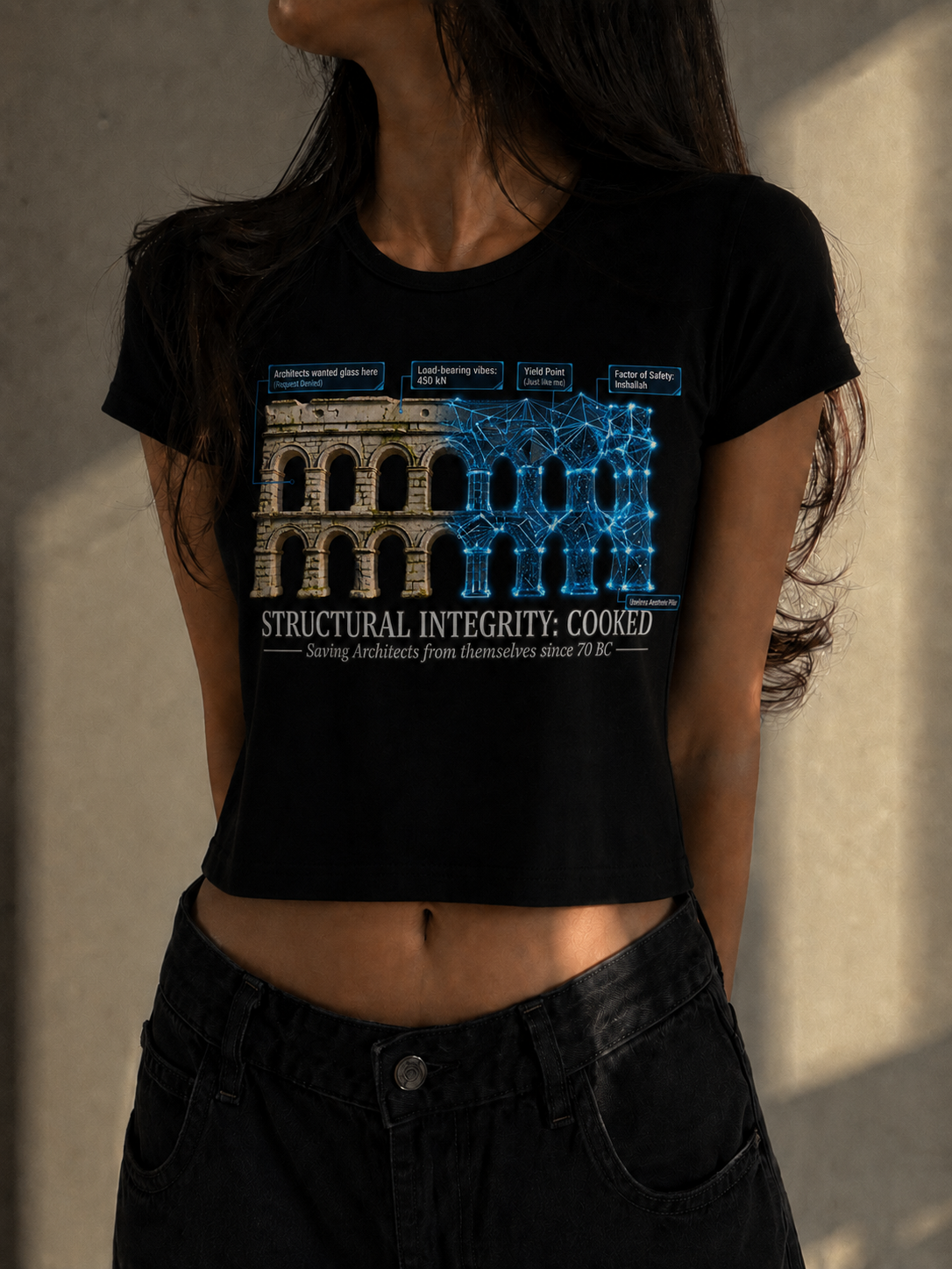 Civil Engineering Women's Double-Sided Crop Top