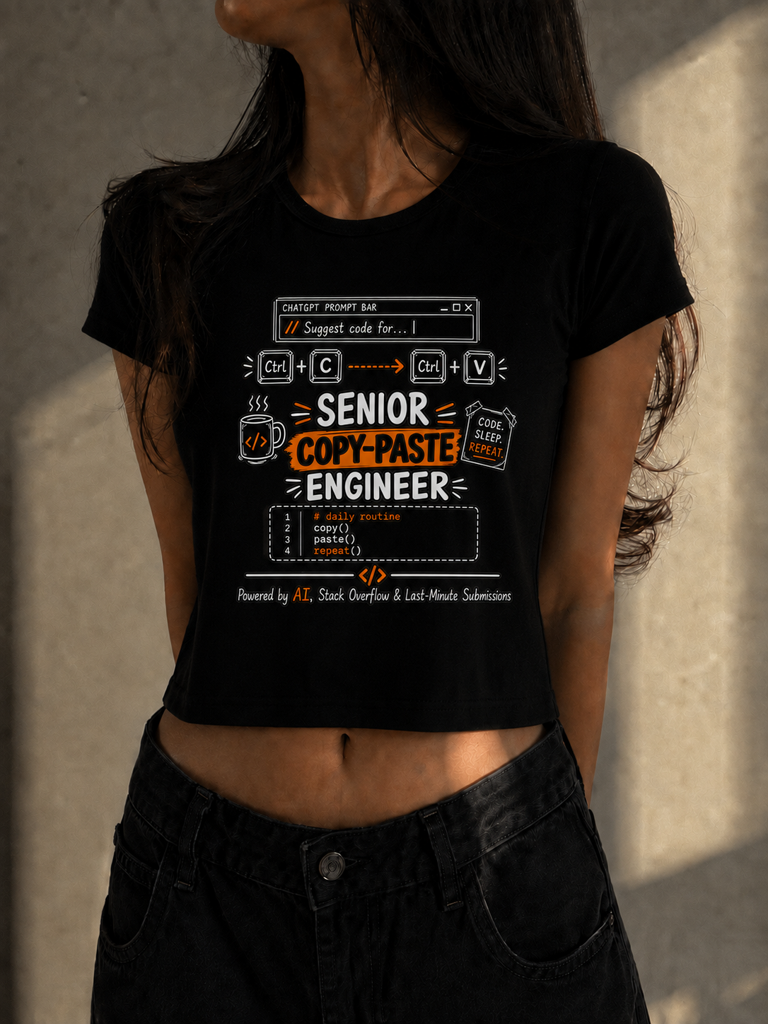 Computer Science Women's Double-Sided Crop Top