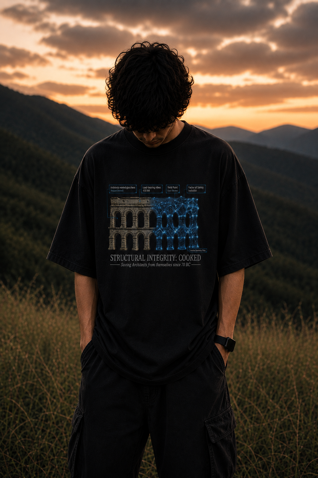 Civil Engineering Double-Sided Oversized Tee