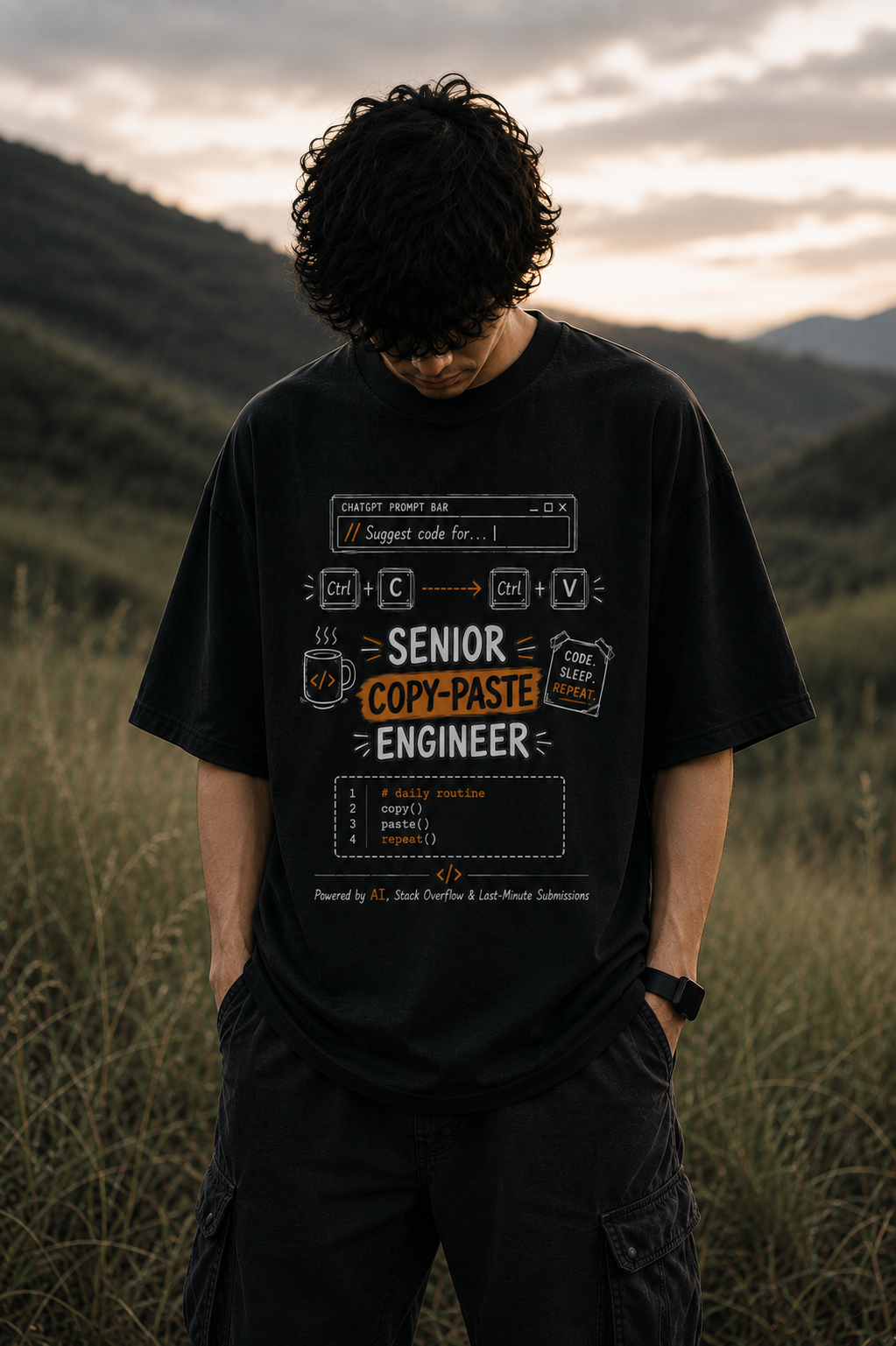 Computer Science Double-Sided Oversized Tee